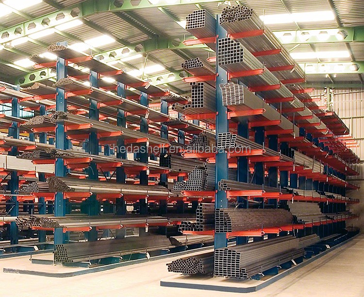 Heavy-Duty Industrial Steel Storage Pallet Rack System Warehouse Pipe Car Storage Rack Cantilever Racking Manufacturers