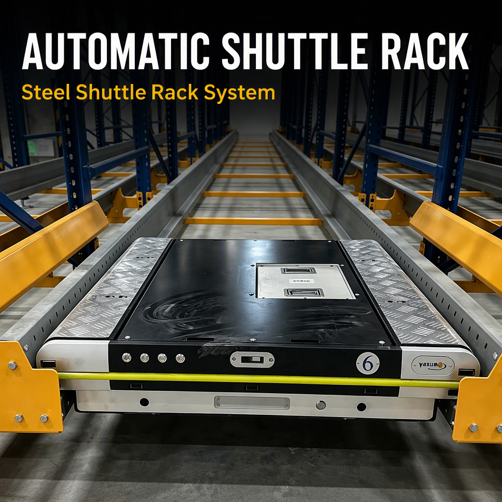 자동 라디오 셔틀 팔레트 랙 시스템 상세 사진 - Automatic Radio Shuttle Pallet Racking System Steel Powder Coated Customizable High Density Warehouse Storage