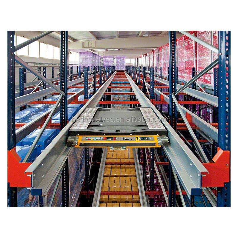 Automated Warehouse Racking System Radio Drive-in Shuttle Rack System With Pallet Runner