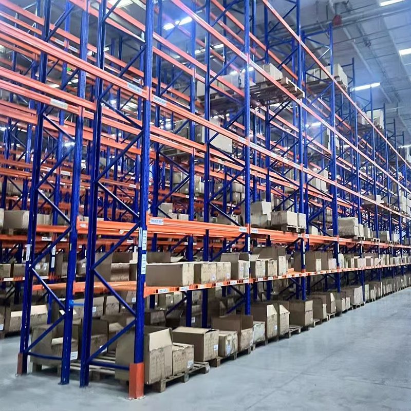 Factory Supply 고하중 드라이브스루 산업용 창고 랙킹 고밀도 팔레트 보관 선반 (강철 재질)
