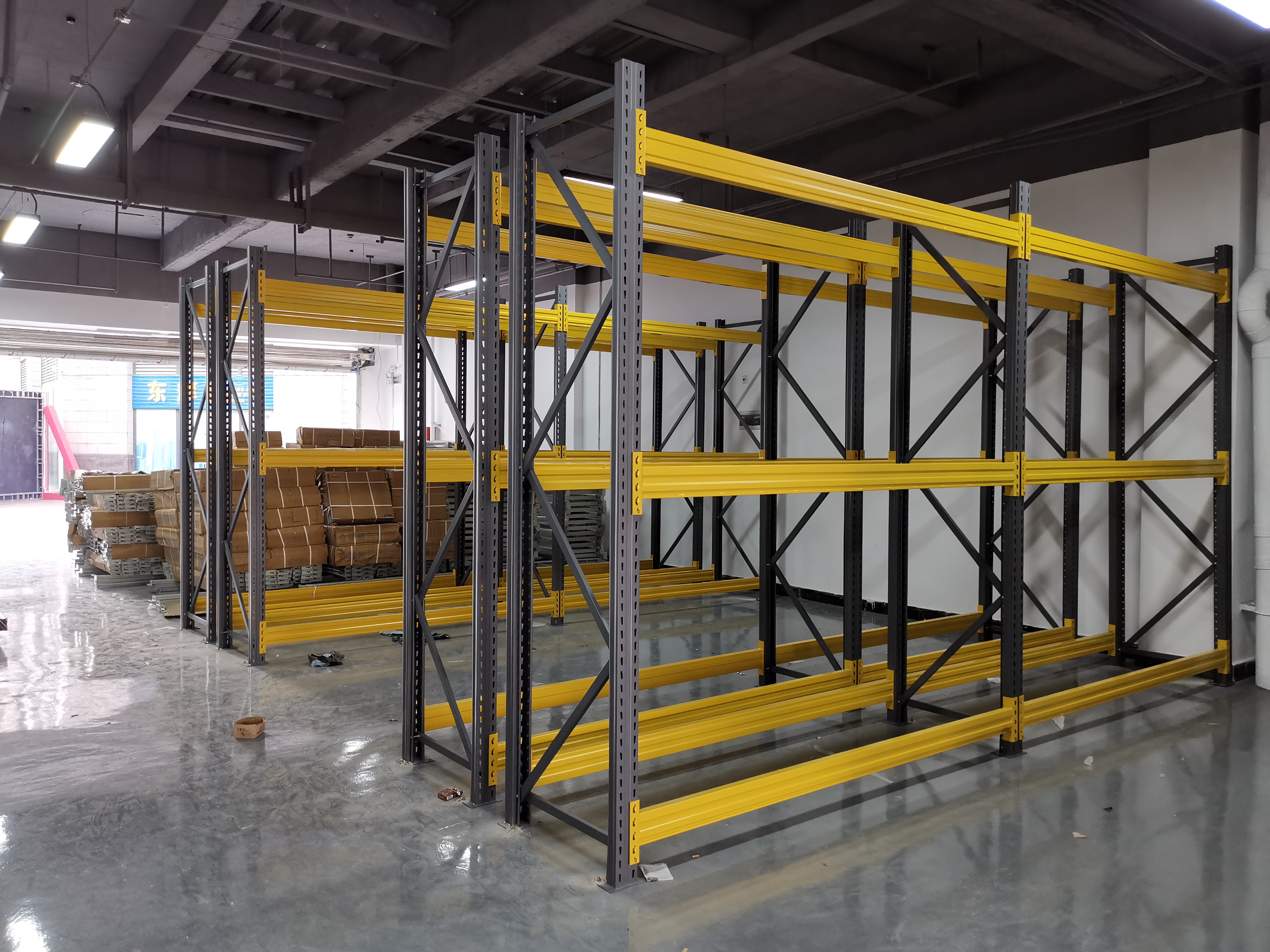 고하중 5단 선택식 팔레트 랙, 층당 1000kg 하중 지지, 창고 보관 시스템, 철제 적재 랙, 선반, 카톤