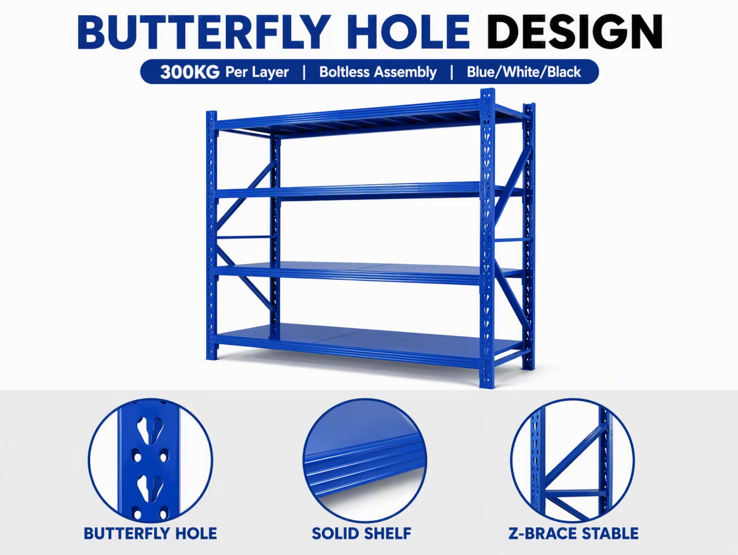 Heavy-Duty Boltless Steel Shelving Unit